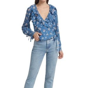FREE PEOPLE Floral Print Wrap Top
